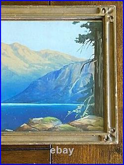 RUDOLPH SCHMIDT Vintage Original Signed Watercolor Mountain Lake Landscape CA