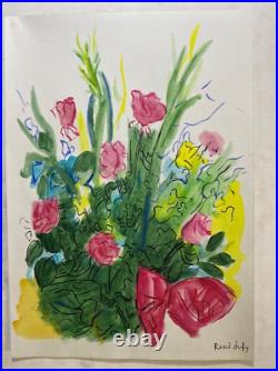Raoul Dufy painting on paper (Handmade) signed and stamped vtg