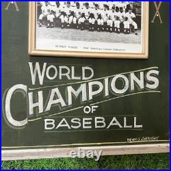 Rare 1968 Detroit Tigers Dennis Gerathy Hand Painted World Champs Sign Vintage
