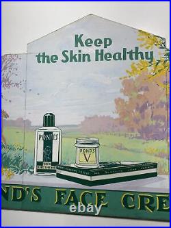 Rare Hand Painted Art Advertising Pond's Creams Signed Conradt Reverse Art Deco