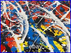 Rare Jackson Pollock Oil Painting Large on Canvas Signed vintage