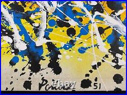 Rare Jackson Pollock Oil Painting Large on Canvas Signed vintage