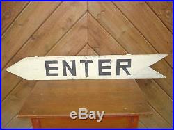 Rare Old Paint Original Early Enter Wood Arrow Sign Vintage Antique Folk Art