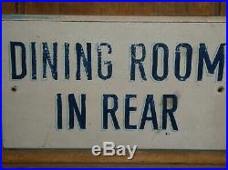 Rare Old Paint Original'dining Room' Restaurant Wood Sign Vintage Antique Blue