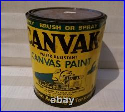Rare Vintage Canvak Paint Can Gas Oil Advertising Tin Sign Buckeye Fabric Co Rare Vintage Canvak Paint Can Gas Oil Advertising Tin Sign Buckeye Fabric Co