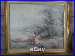 Rare Vintage Henri Du Bois (1837-1909) Impressionist oil painting 19th Century