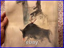 Rare Vintage Juan Benito Spanish Artis Signed Painting 1970 Unframed