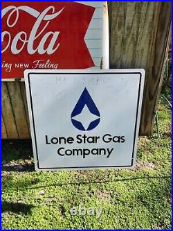 Rare Vintage Lone Star Gas Oil Company Painted Sign 36 X 36 Large