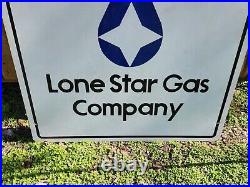 Rare Vintage Lone Star Gas Oil Company Painted Sign 36 X 36 Large