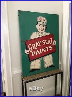 Rare Vintage Original Gray-Seal Paints Sign, 1950s