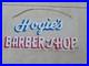Rare Vintage Retired Mid Century Hogie's Barber Shop Hand Painted Sign 44x20