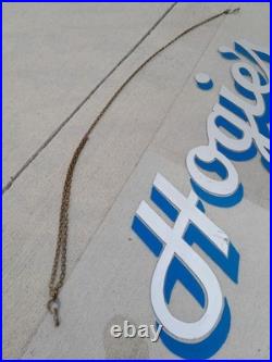 Rare Vintage Retired Mid Century Hogie's Barber Shop Hand Painted Sign 44x20