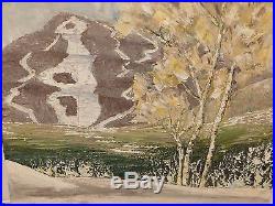 Rare Vtg 1962 W. R. Jaycox Spruce Peak Stowe VT Ski Mt Signed Canvas Oil Painting