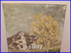 Rare Vtg 1962 W. R. Jaycox Spruce Peak Stowe VT Ski Mt Signed Canvas Oil Painting