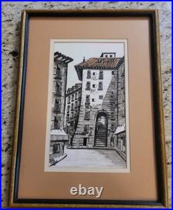 Rare Vtg 1984 Original Gouache Arco De Cuchillero Painting Martin Hidalgo Signed