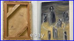 Remedios Varo Painting on canvas (handmade) vtg art signed and stamped