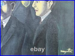René Magritte (Handmade) Oil On Canvas Signed & Stamped Framed painting, Vtg Art