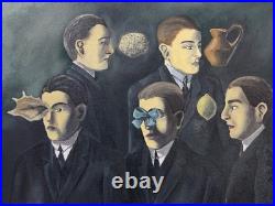René Magritte (Handmade) Oil On Canvas Signed & Stamped Framed painting, Vtg Art