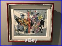 Rene' Margotton Vintage Mid Century Modern Abstract Colorful Impasto Painting