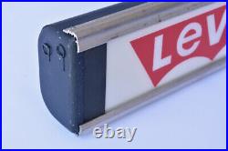 Reverse Painted Glass Levis Advertising Sign NPI Neon Products Vintage Antique