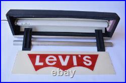 Reverse Painted Glass Levis Advertising Sign NPI Neon Products Vintage Antique