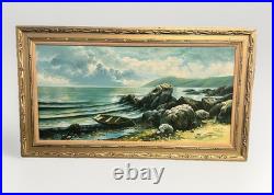 Roberton Oil Painting Seascape Ocean Beach Large 56 X32 Framed Signed Vtg Roberton Oil Painting Seascape Ocean Beach Large 56 X32 Framed Signed Vtg