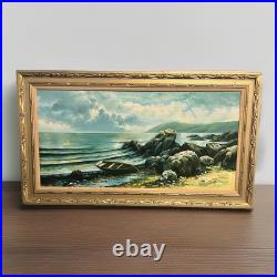 Roberton Oil Painting Seascape Ocean Beach Large 56 X32 Framed Signed Vtg Roberton Oil Painting Seascape Ocean Beach Large 56 X32 Framed Signed Vtg