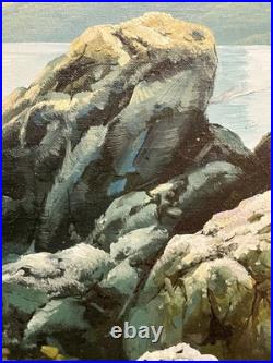 Roberton Oil Painting Seascape Ocean Beach Large 56 X32 Framed Signed Vtg Roberton Oil Painting Seascape Ocean Beach Large 56 X32 Framed Signed Vtg