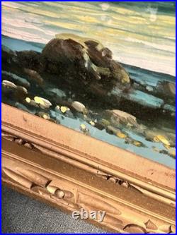 Roberton Oil Painting Seascape Ocean Beach Large 56 X32 Framed Signed Vtg Roberton Oil Painting Seascape Ocean Beach Large 56 X32 Framed Signed Vtg