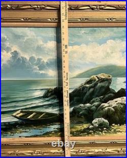Roberton Oil Painting Seascape Ocean Beach Large 56 X32 Framed Signed Vtg Roberton Oil Painting Seascape Ocean Beach Large 56 X32 Framed Signed Vtg