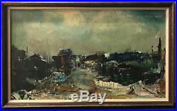 Roger Holt Vintage Modernist Expressionist Abstract Landscape Oil Painting