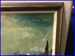 Roger Holt Vintage Modernist Expressionist Abstract Landscape Oil Painting