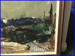 Roger Holt Vintage Modernist Expressionist Abstract Landscape Oil Painting