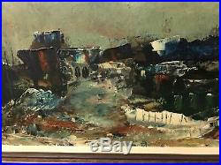 Roger Holt Vintage Modernist Expressionist Abstract Landscape Oil Painting