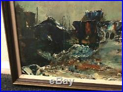 Roger Holt Vintage Modernist Expressionist Abstract Landscape Oil Painting