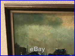 Roger Holt Vintage Modernist Expressionist Abstract Landscape Oil Painting