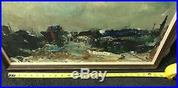 Roger Holt Vintage Modernist Expressionist Abstract Landscape Oil Painting