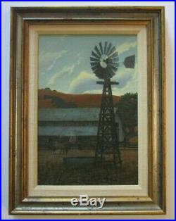 Ron Grauer Painting American Regionalism Landscape Old Farm Realism Vintage Oil