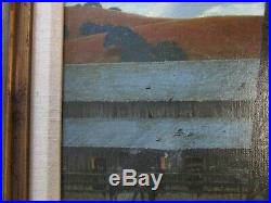 Ron Grauer Painting American Regionalism Landscape Old Farm Realism Vintage Oil