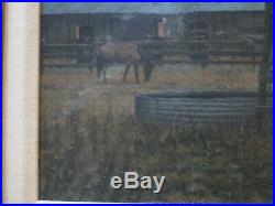 Ron Grauer Painting American Regionalism Landscape Old Farm Realism Vintage Oil