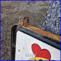 Rooster Vintage Hand Painted Two Sided Sign From Store Front