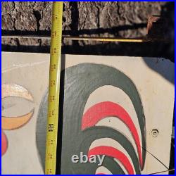 Rooster Vintage Hand Painted Two Sided Sign From Store Front