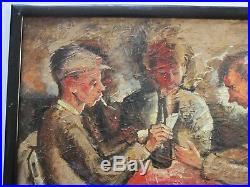 Ruth Carrol Painting Wpa Era Poker Card Players Ashcan New York Modernism Vntg