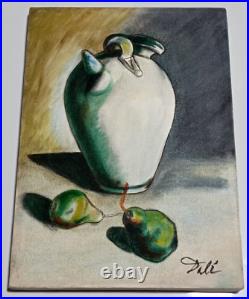 SALVADOR DALI OIL ON CANVAS PAINTING Signed And Stamped Vtg Art
