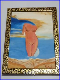 SALVADOR DALI OIL ON CANVAS PAINTING Signed And Stamped Vtg Art