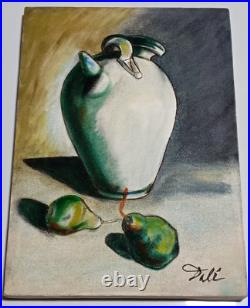 SALVADOR DALI OIL ON CANVAS PAINTING Signed And Stamped Vtg Art