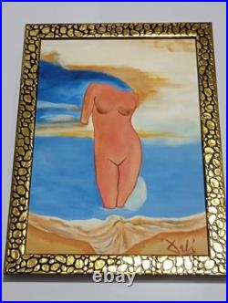 SALVADOR DALI OIL ON CANVAS PAINTING Signed And Stamped Vtg Art