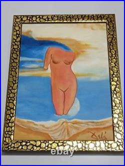 SALVADOR DALI OIL ON CANVAS PAINTING Signed And Stamped Vtg Art