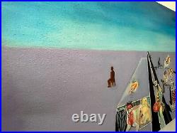 SALVADOR DALI Oil on Canvas Painting Signed and Stamped Vintage art (Handmade)