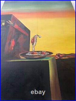 SALVADOR DALI Oil on Canvas Painting Signed and Stamped Vintage art (Handmade)